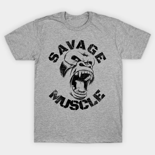 SAVAGE MUSCLE GORILLA BODYBUILDING T-Shirt by MuscleTeez
